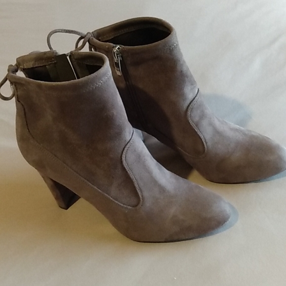 Marc Fisher Brown Taupe Suede Ankle Booties | MF Justice2 Women’s Heels Size 8 - Picture 1 of 11